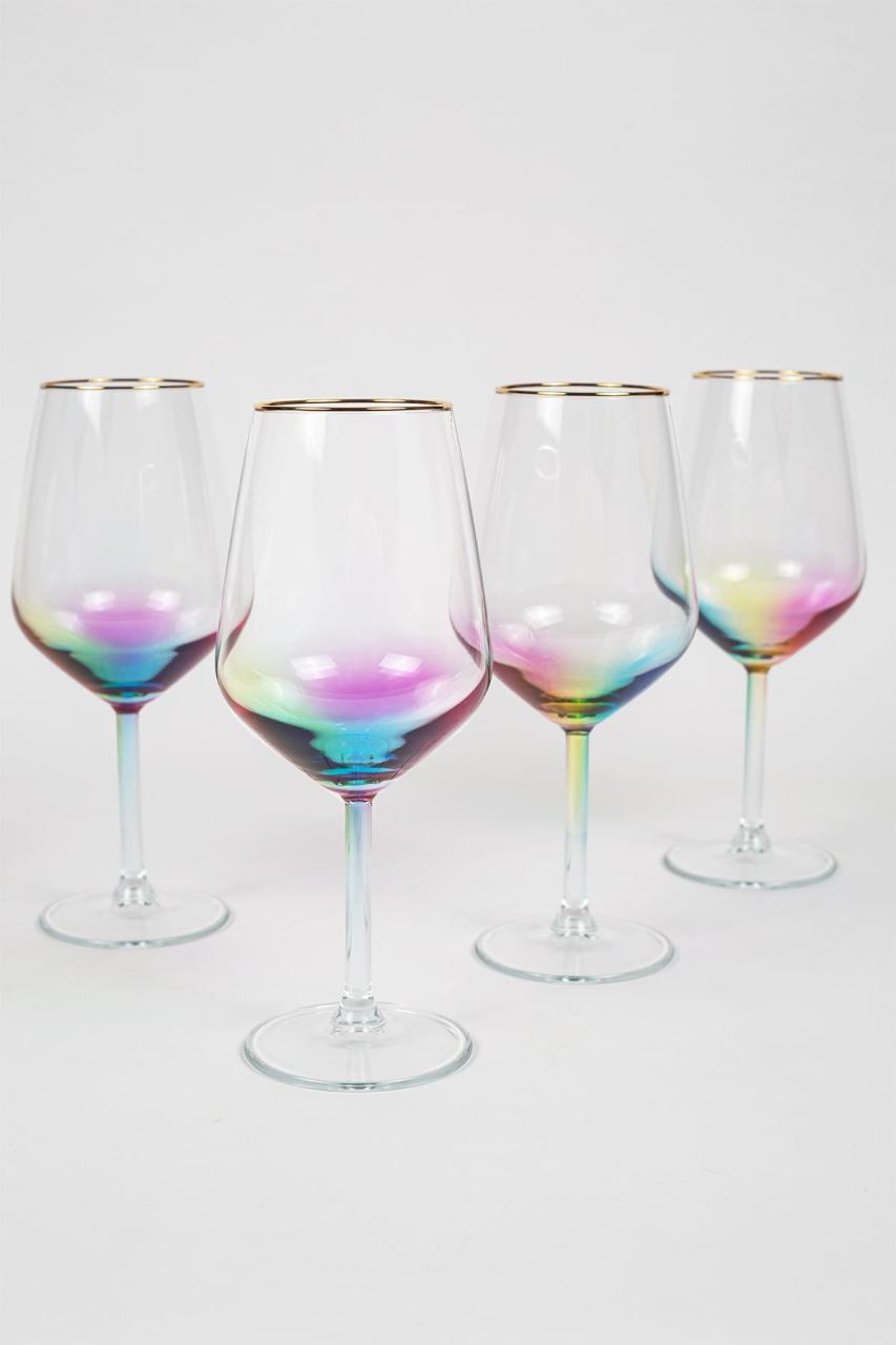 Rainbow Mixed Colored Large Wine Glass - DIVINE DESIGN