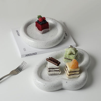 Rimi Irregular Ceramic Dessert Plates - DIVINE DESIGN