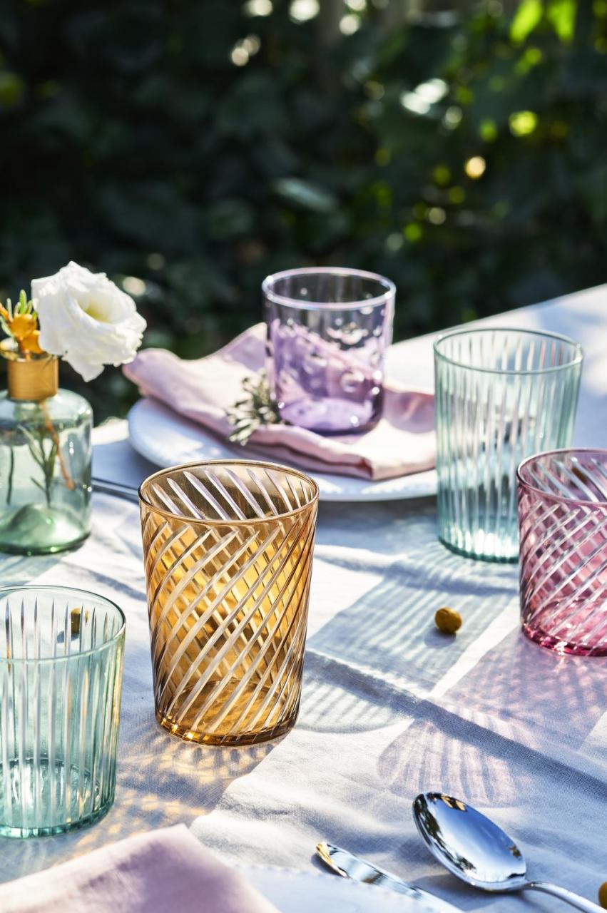 Rome Crystal Vintage Colored Water Glass - DIVINE DESIGN