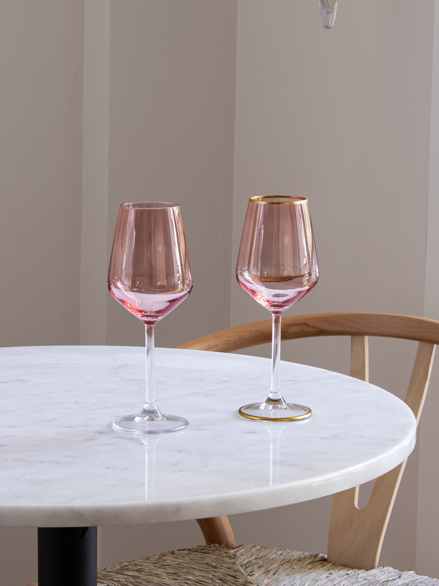 Ruby Dried Rose Colored Wine Glass - DIVINE DESIGN