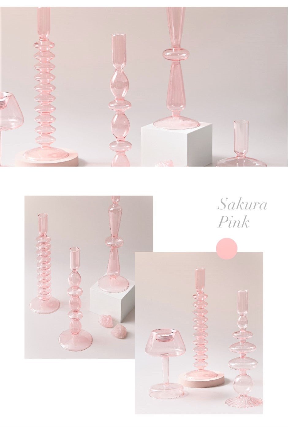 Sakura Glass Candle Holder & Flower Vase - DIVINE DESIGN