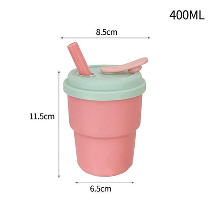 Silicone Straw Cup with Lid - DIVINE DESIGN