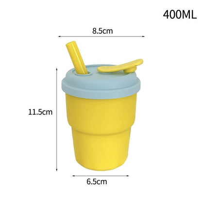 Silicone Straw Cup with Lid - DIVINE DESIGN