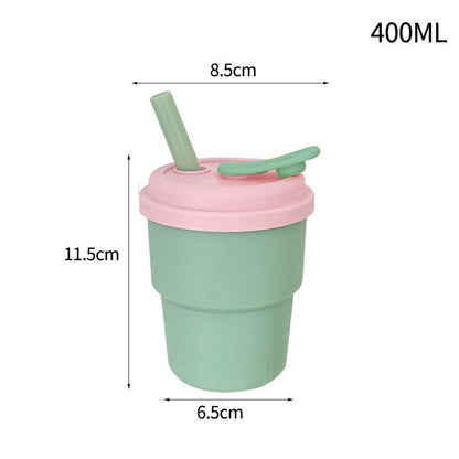 Silicone Straw Cup with Lid - DIVINE DESIGN