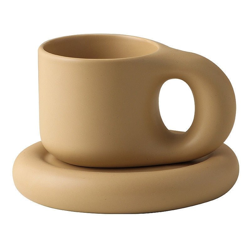 Soho Ceramic Mugs with Saucers - DIVINE DESIGN