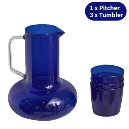 Sola Colored Glass Pitcher with Tumbler Lid - DIVINE DESIGN