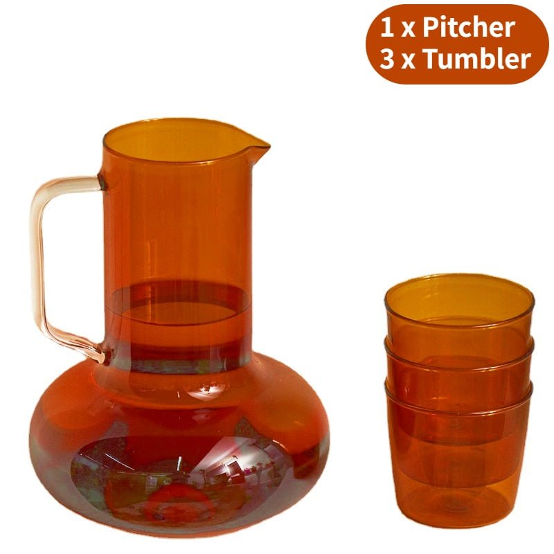 Sola Colored Glass Pitcher with Tumbler Lid - DIVINE DESIGN