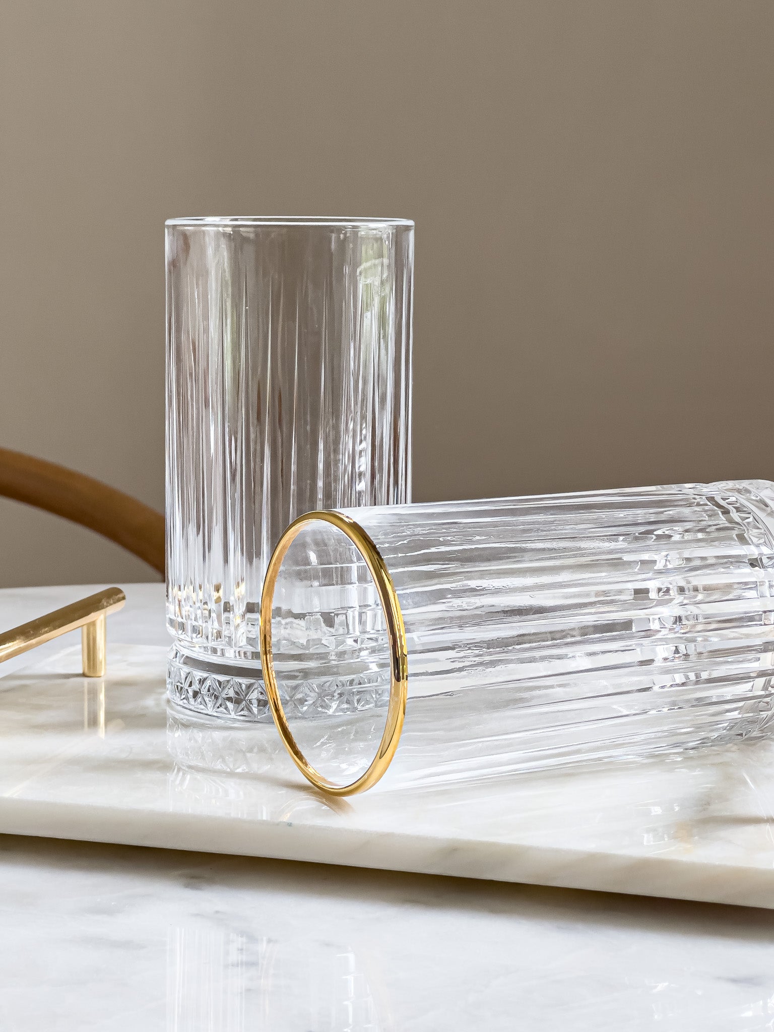 Talia - Vintage Crystal Highball Glass - DIVINE DESIGN