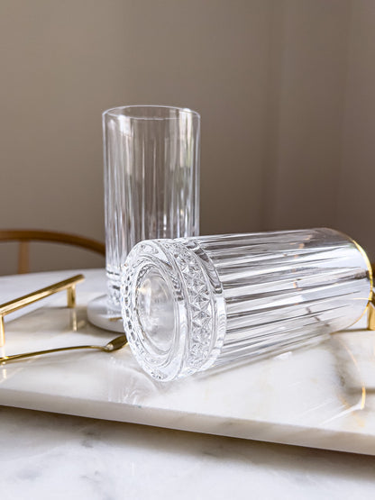 Talia - Vintage Crystal Highball Glass - DIVINE DESIGN