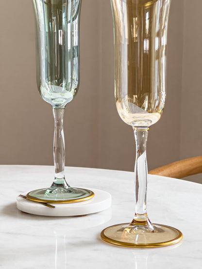 Tulip - Vintage Colored Champagne Flutes - DIVINE DESIGN