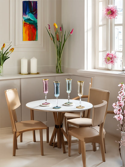 Tulip - Vintage Colored Champagne Flutes - DIVINE DESIGN