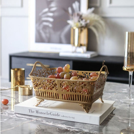 Vintage Brass Fruit Basket - DIVINE DESIGN