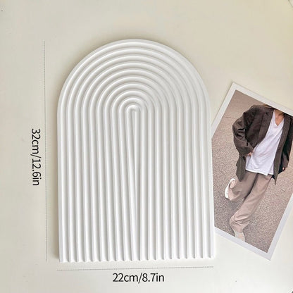 White Plaster Decorative Trays - DIVINE DESIGN