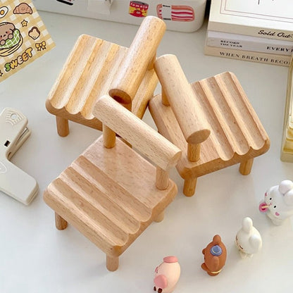 Wood Chair Shaped Phone Holder Stand - DIVINE DESIGN