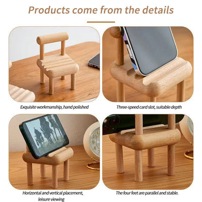 Wood Chair Shaped Phone Holder Stand - DIVINE DESIGN